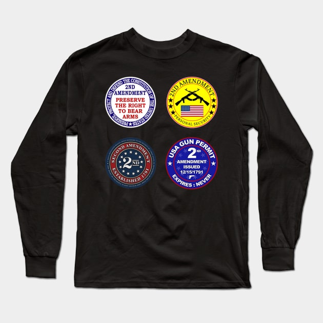 2nd Amendment Stickers Long Sleeve T-Shirt by  The best hard hat stickers 